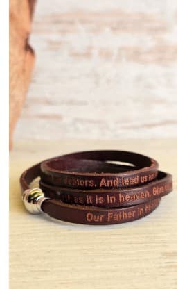 OUR FATHER WRAP BRACELET BROWN 60CM thumbnail 4