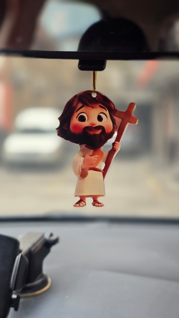 JESUS HOLDING CROSS 2 PLEXI HANGING