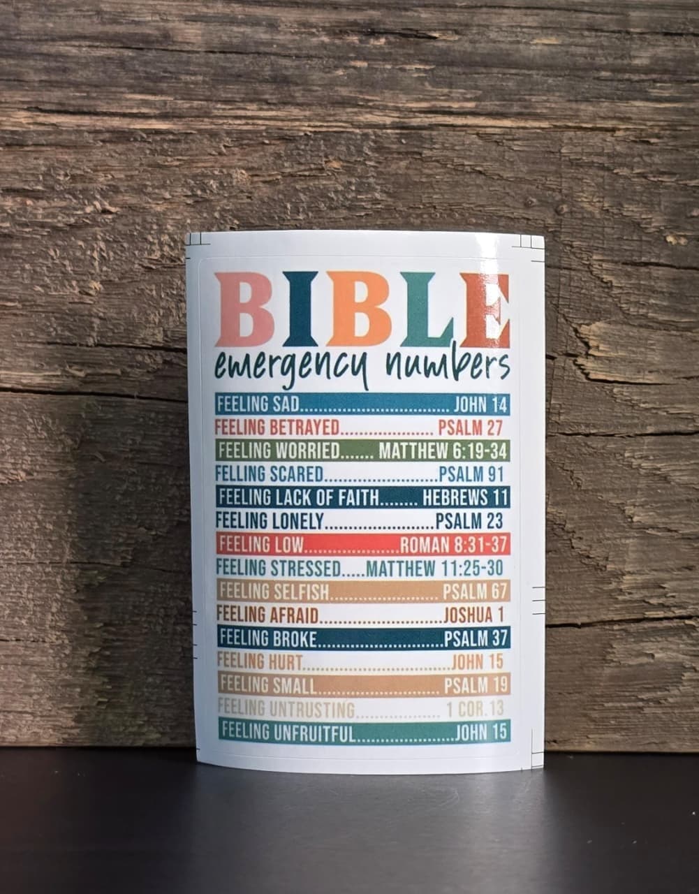 BIBLE EMERGENCY NUMBERS STICKER - 1