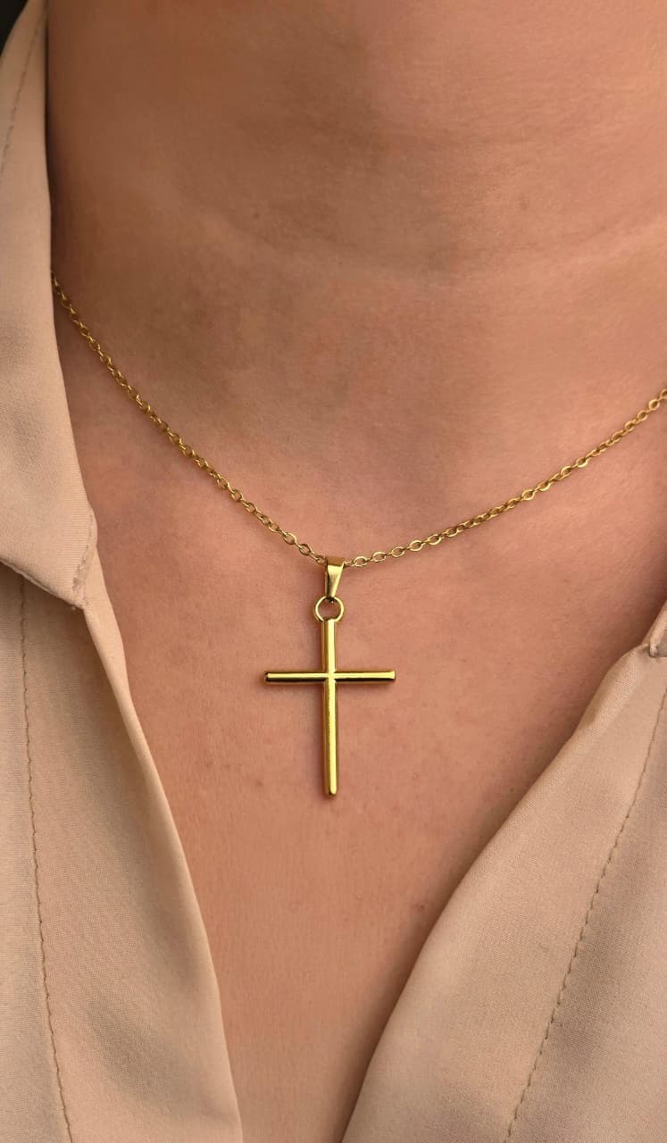 THIN CROSS GOLD PLATED NECKLACE