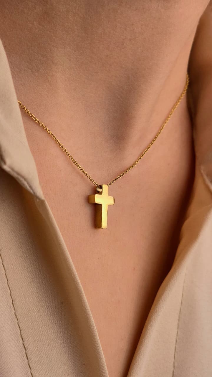 XS CROSS PENDANT GOLD PLATED NECKLACE - 2