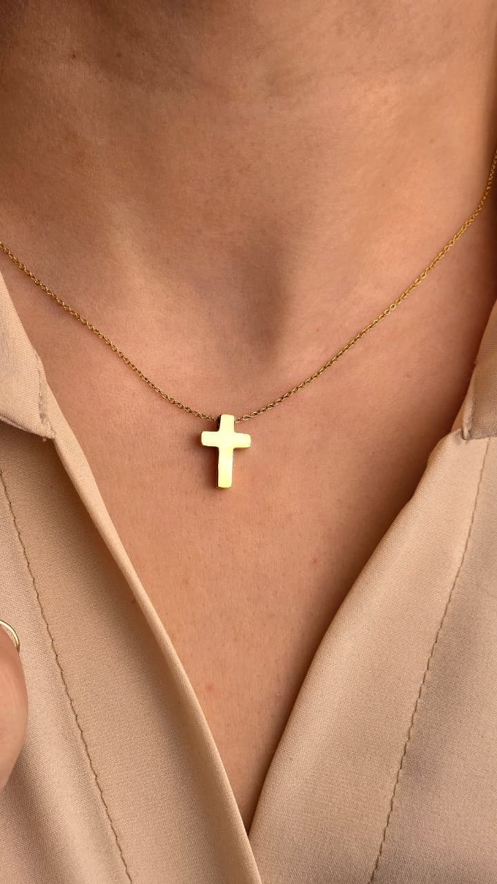 XS CROSS PENDANT GOLD PLATED NECKLACE - 1