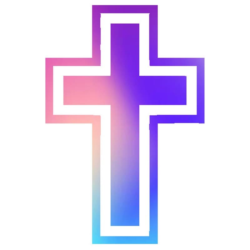 GLOW IN THE DARK CROSS STICKER - 1