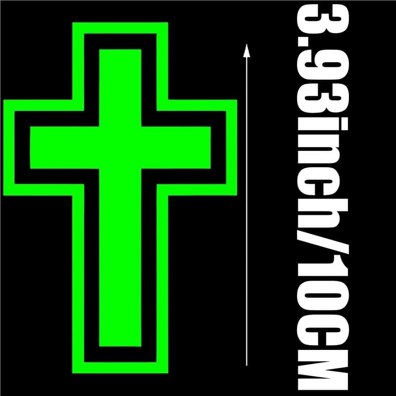 GLOW IN THE DARK CROSS STICKER - 3