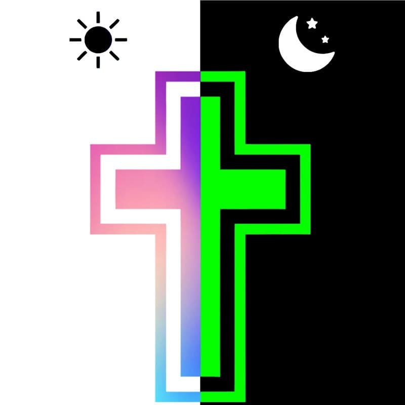 GLOW IN THE DARK CROSS STICKER - 2
