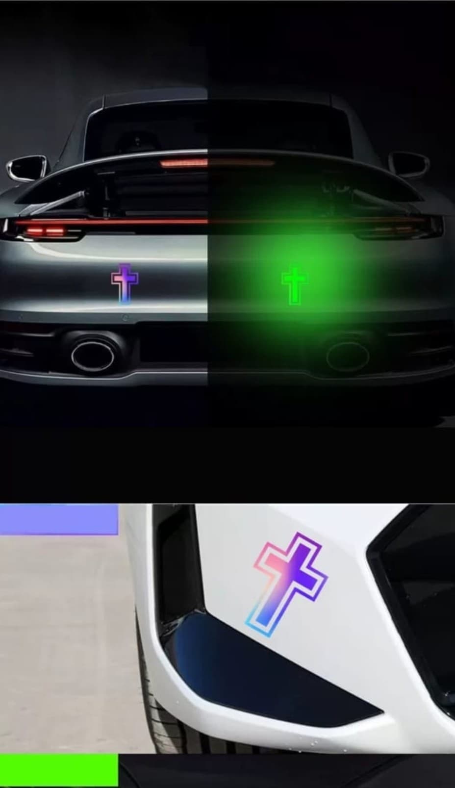 GLOW IN THE DARK CROSS STICKER - 5