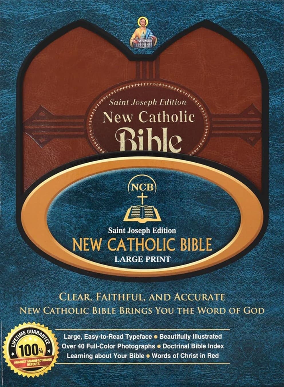 THE NEW CATHOLIC BIBLE LARGE TYPE EDITION BROWN - 1