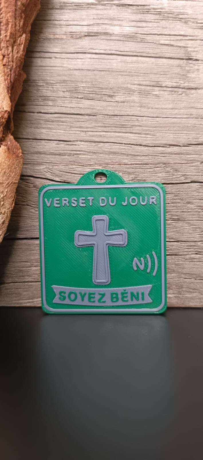 NFC TAG DARK GREEN FR/EN - 1