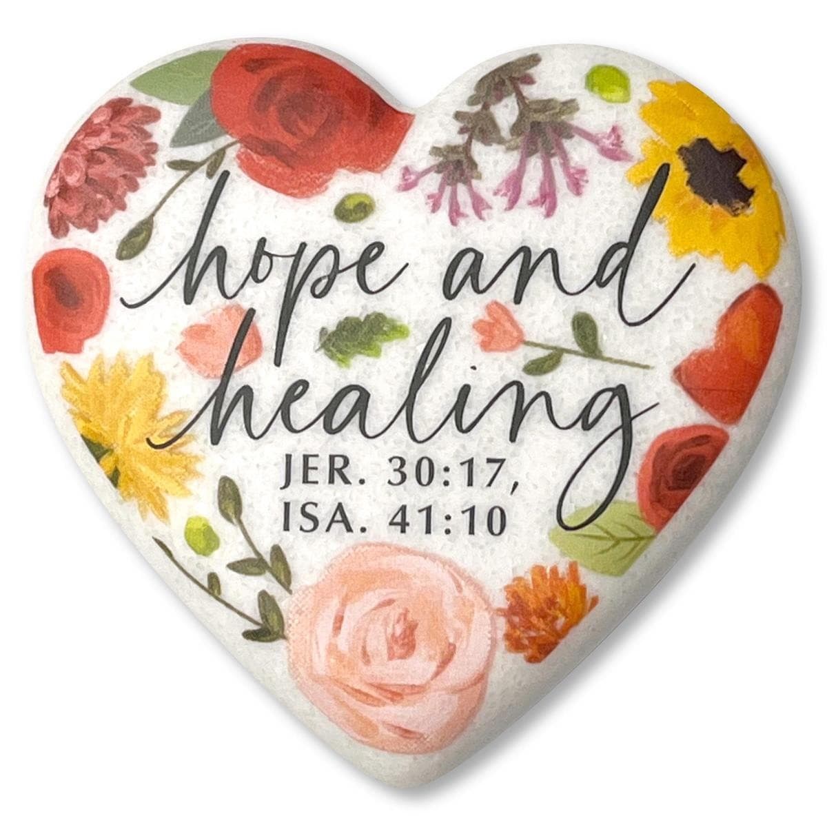 HEART STONE HOPE AND HEALING RED YELLOW