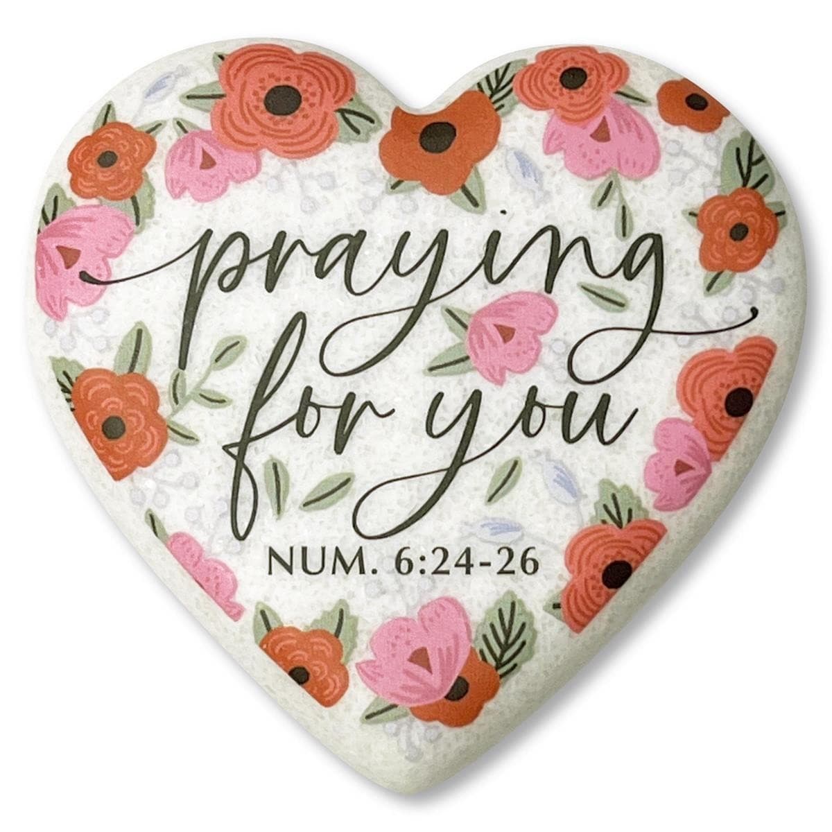 HEART STONE FLORAL PRAYING FOR YOU
