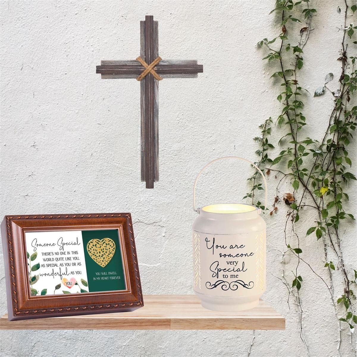 WALL CROSS WOOD/METAL 24X39CM - 2