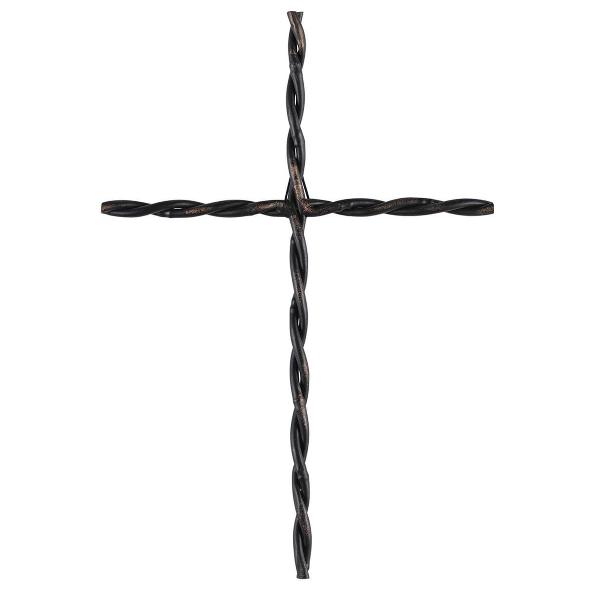 WALL CROSS BLACK TWISTED METAL 39CM H - 1