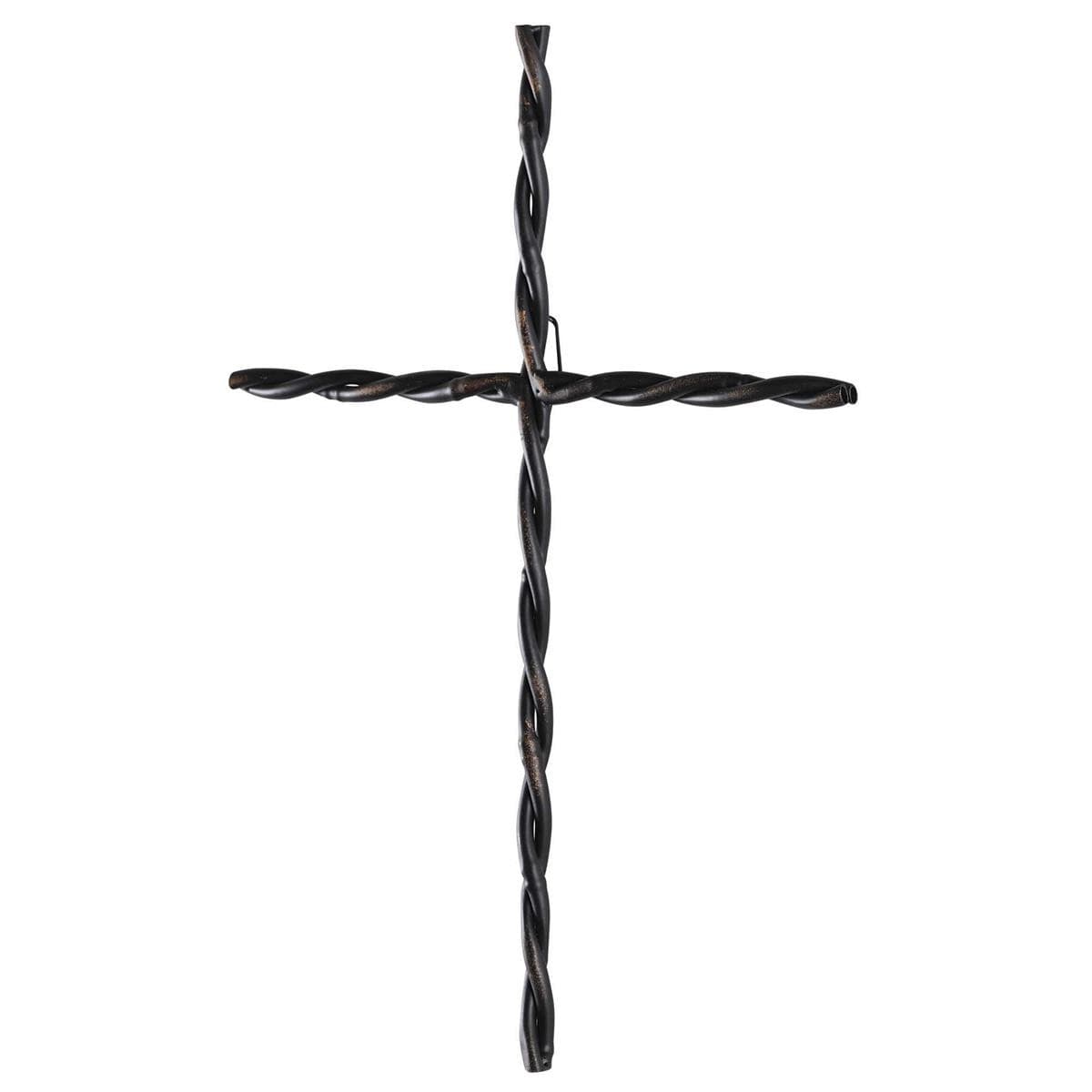 WALL CROSS BLACK TWISTED METAL 39CM H - 2
