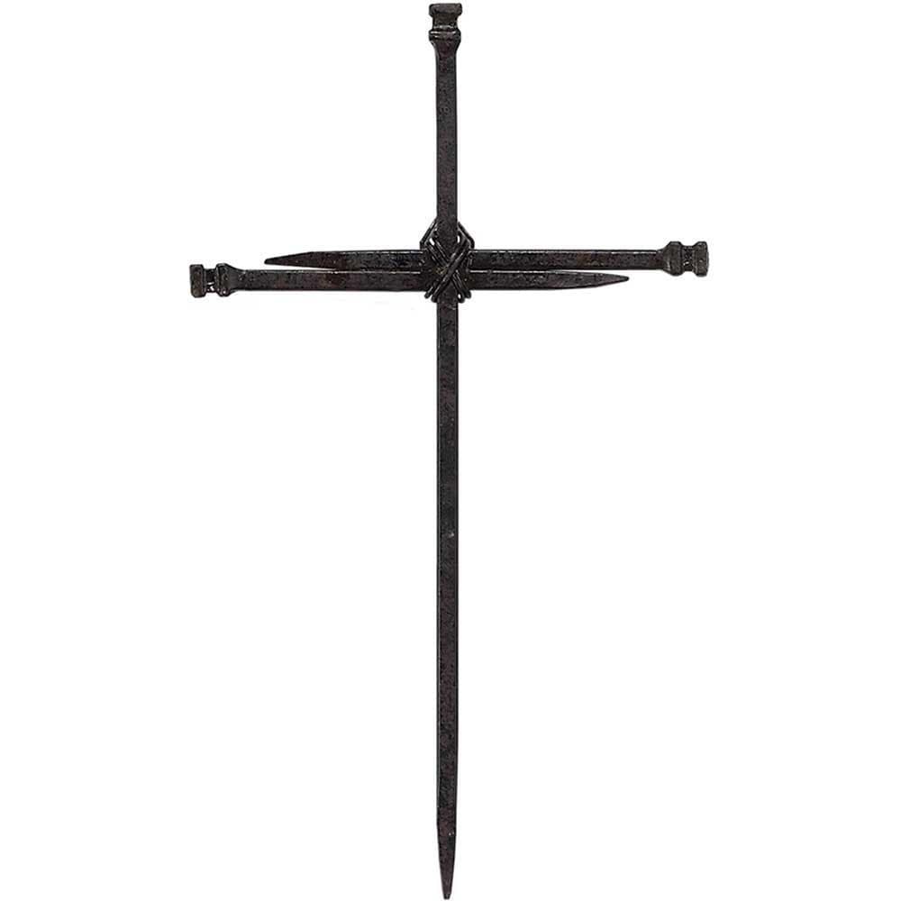 TALL METAL NAILS WALL CROSS 27CM