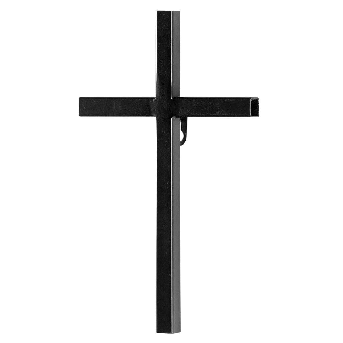 BLACK METAL WALL CROSS 25CM H - 2