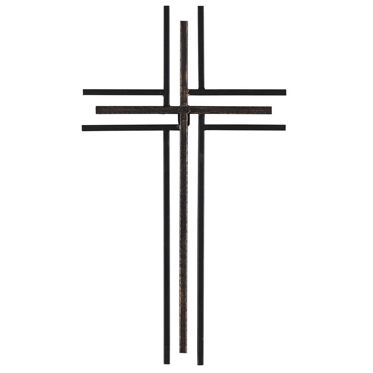 WALL CROSS BLACK METAL 48CM H - 1