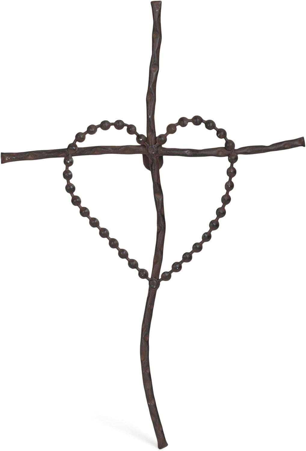 WALL CROSS HEART ON CROSS METAL - 1