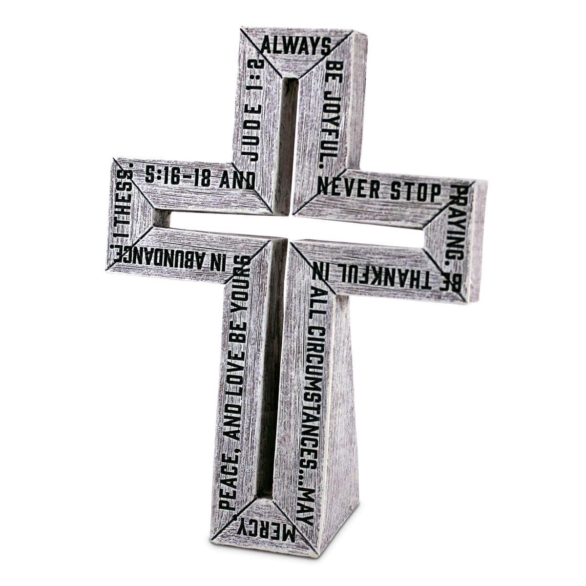 TABLETOP CROSS RUSTIC FINISH BE JOYFUL - 1