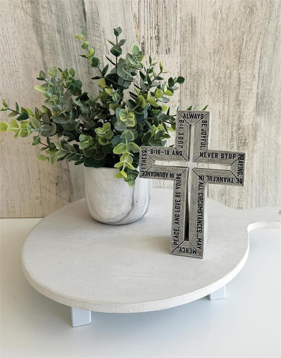 TABLETOP CROSS RUSTIC FINISH BE JOYFUL - 2
