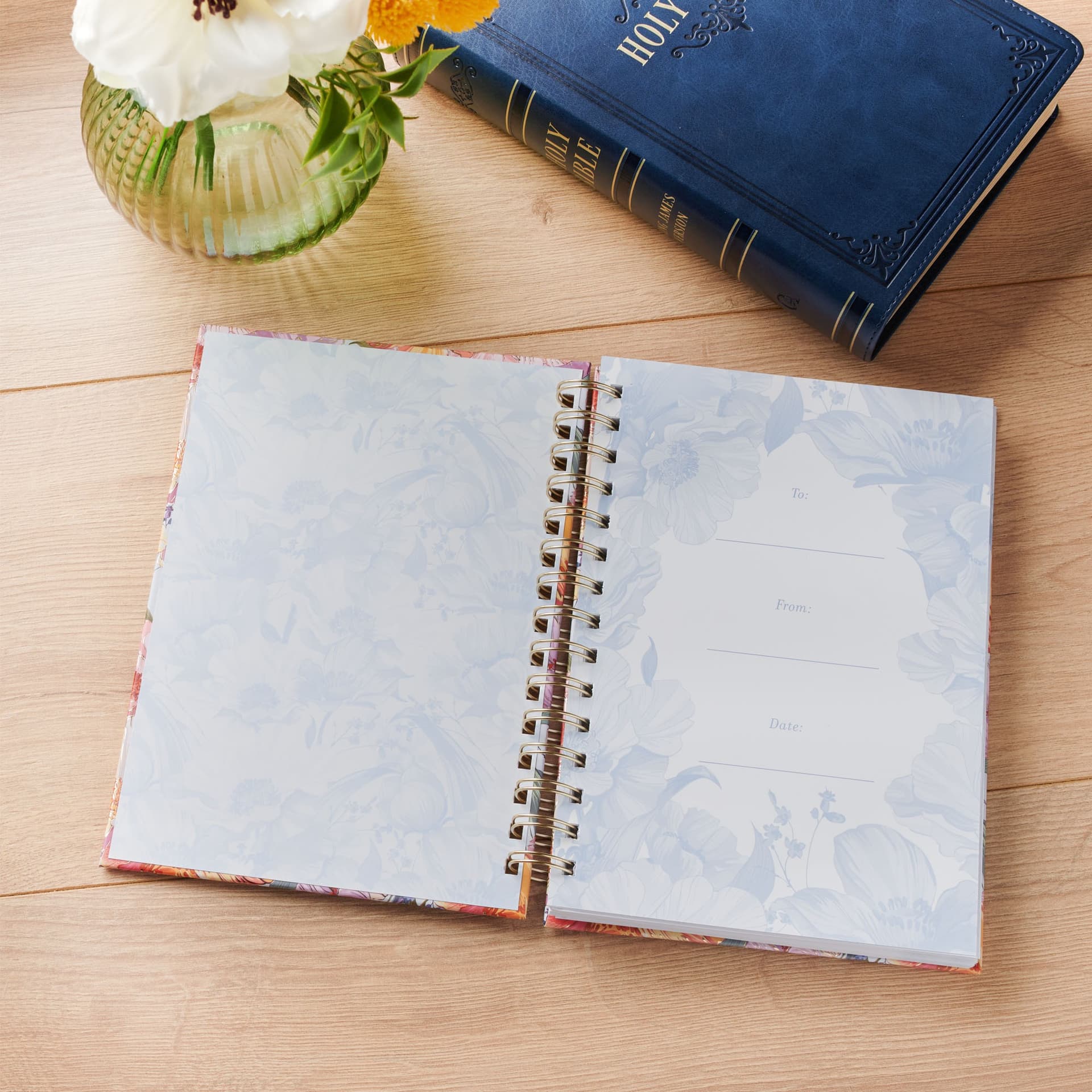 JOURNAL SPIRAL PINK FLORAL I KNOW THE PLANS JER 29:11 - 3