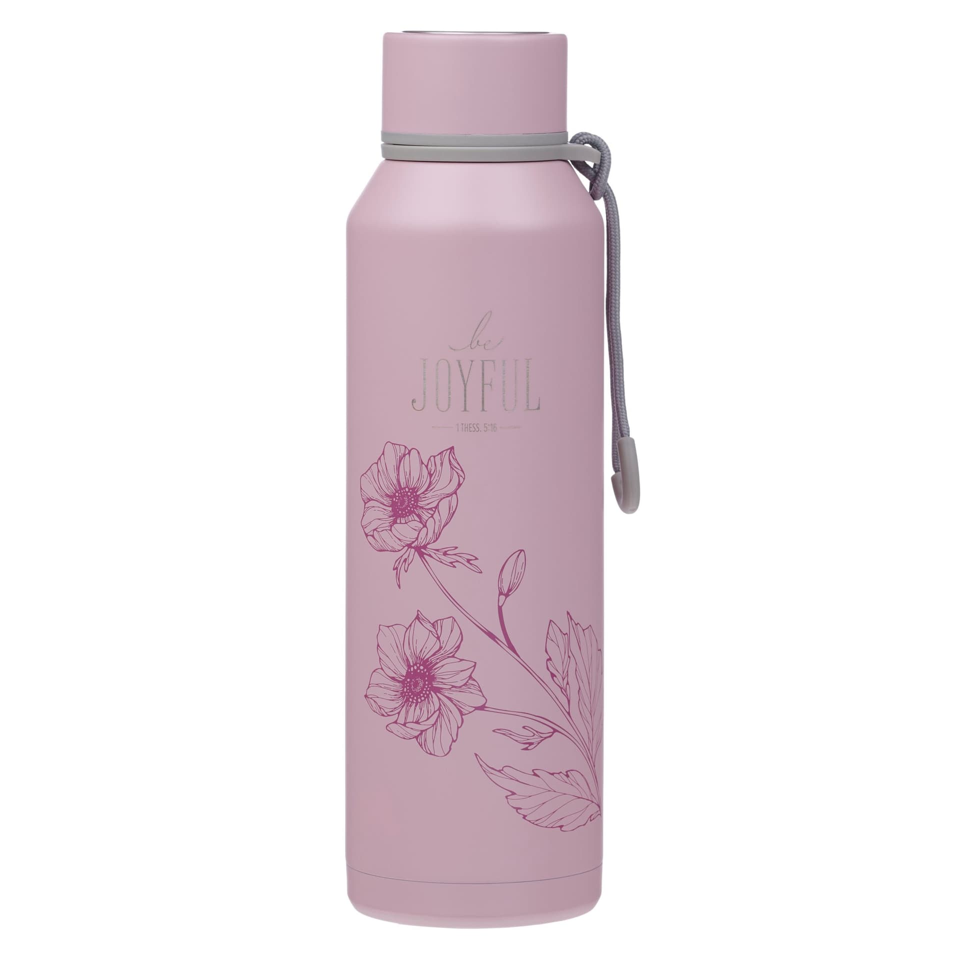 WATER BOTTLE SS DUSTY MAUVE BE JOYFUL 1 THESS 5:16 - 1