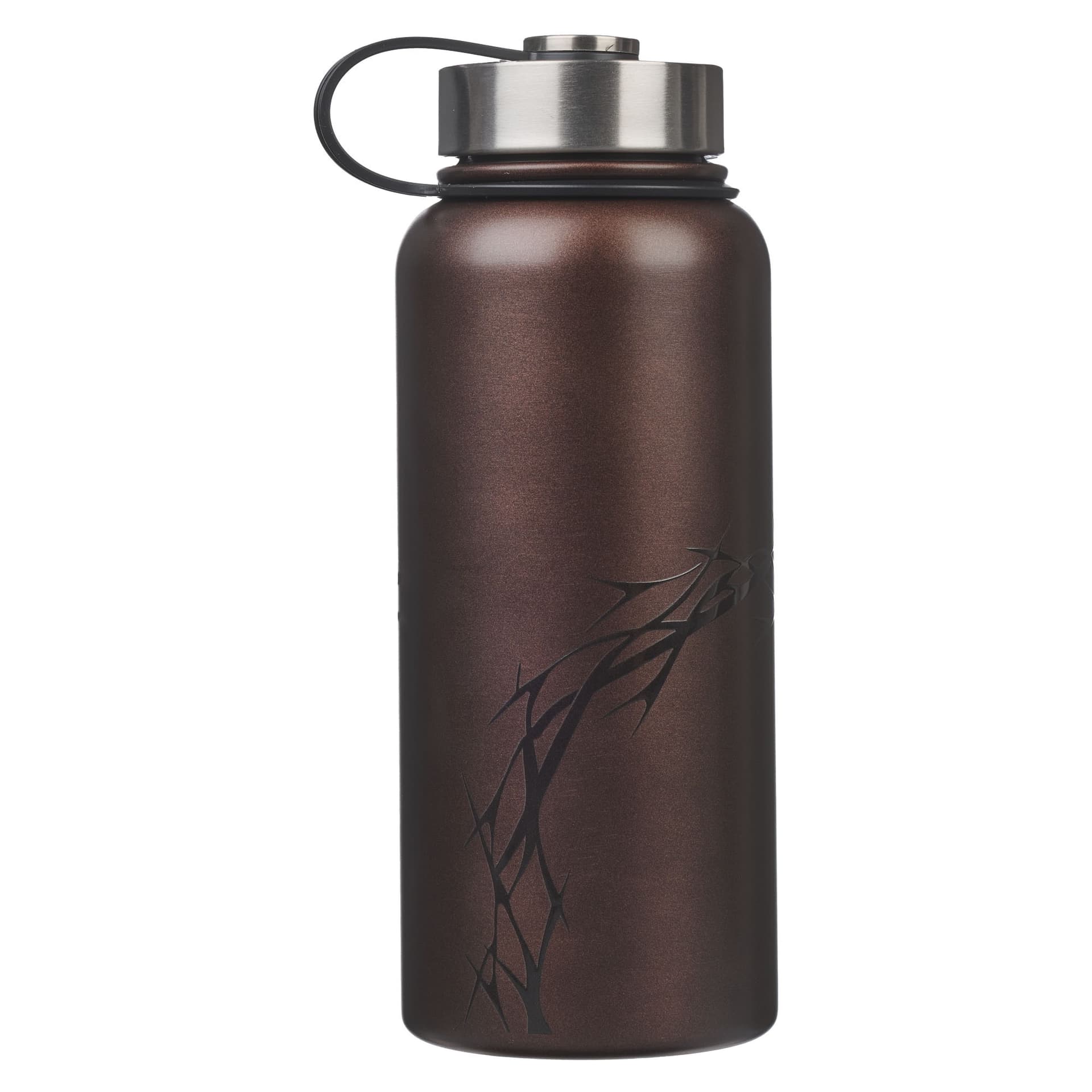 WATER BOTTLE SS BROWN CROWN OF THORNS/AMAZING GRACE ISA 53:5 - 2