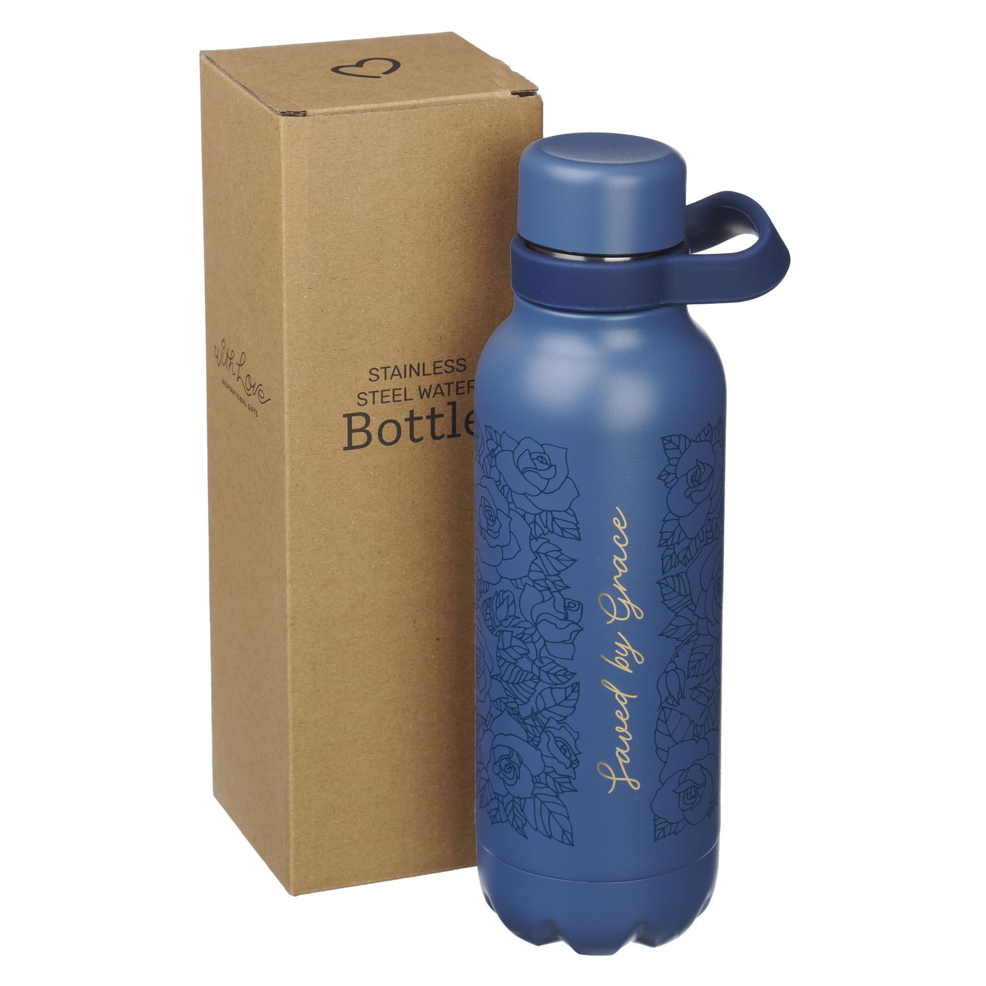 WATER BOTTLE SS BLUE SAVED BY GRACE - 3