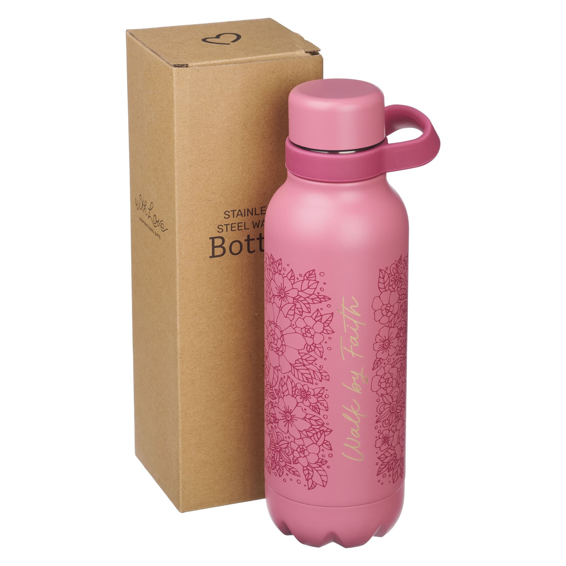 WATER BOTTLE SS PINK WALK BY FAITH - 3