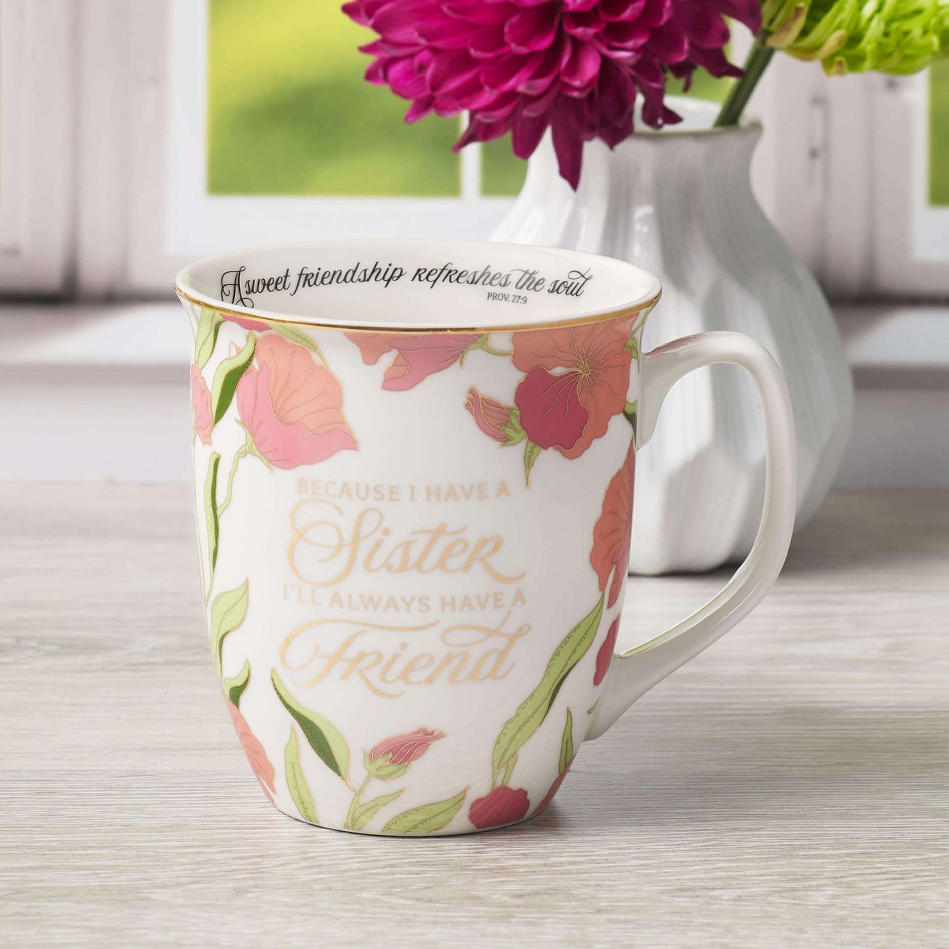 MUG PINK SISTER ALWAYS A FRIEND PROV 27:9 - 4