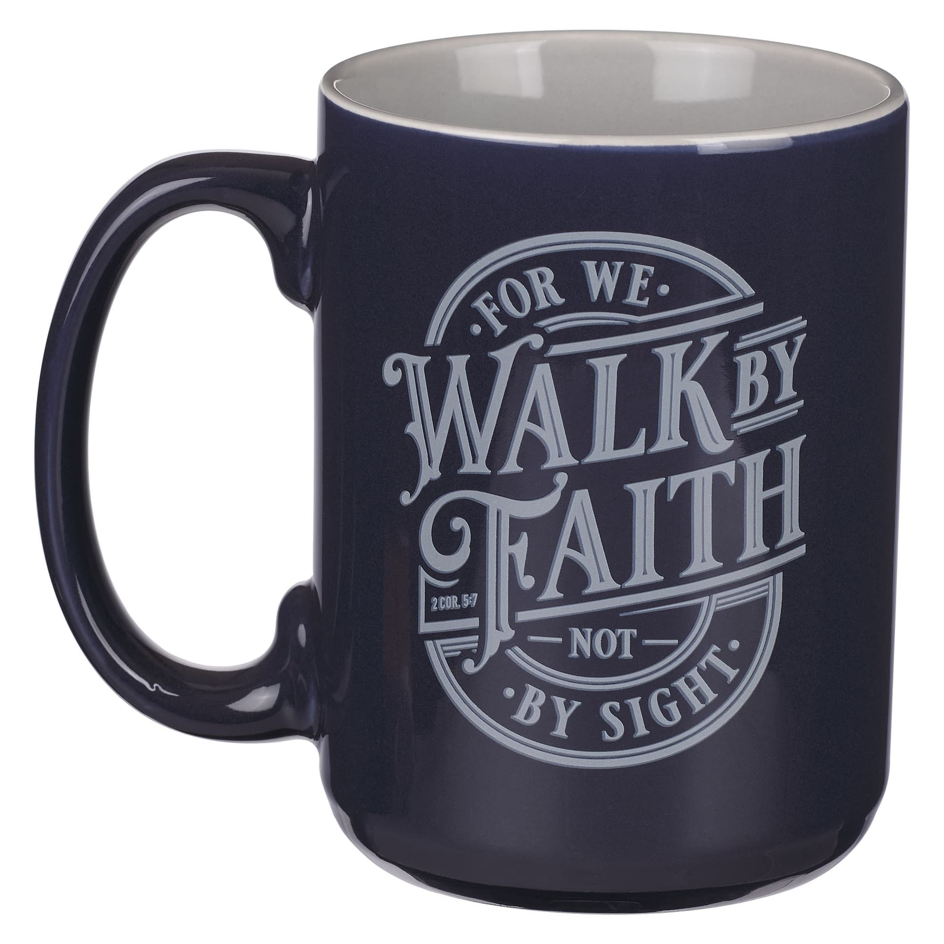 MUG NAVY WALK BY FAITH 2 COR 5:7 - 2