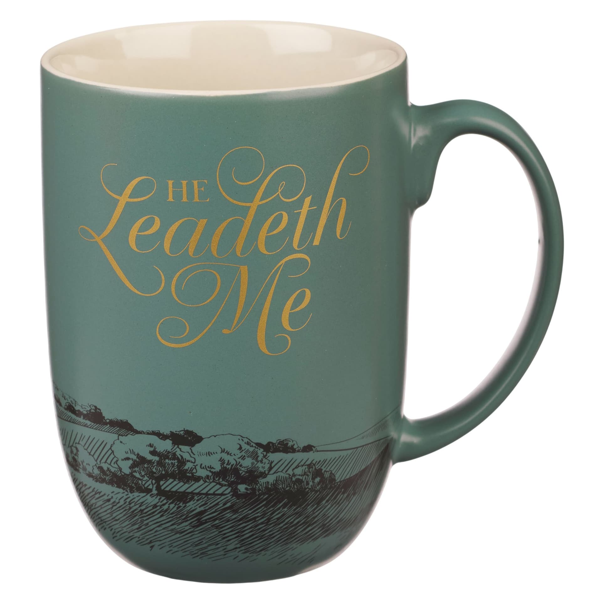 MUG GREEN HE LEADETH ME PS 23 - 1