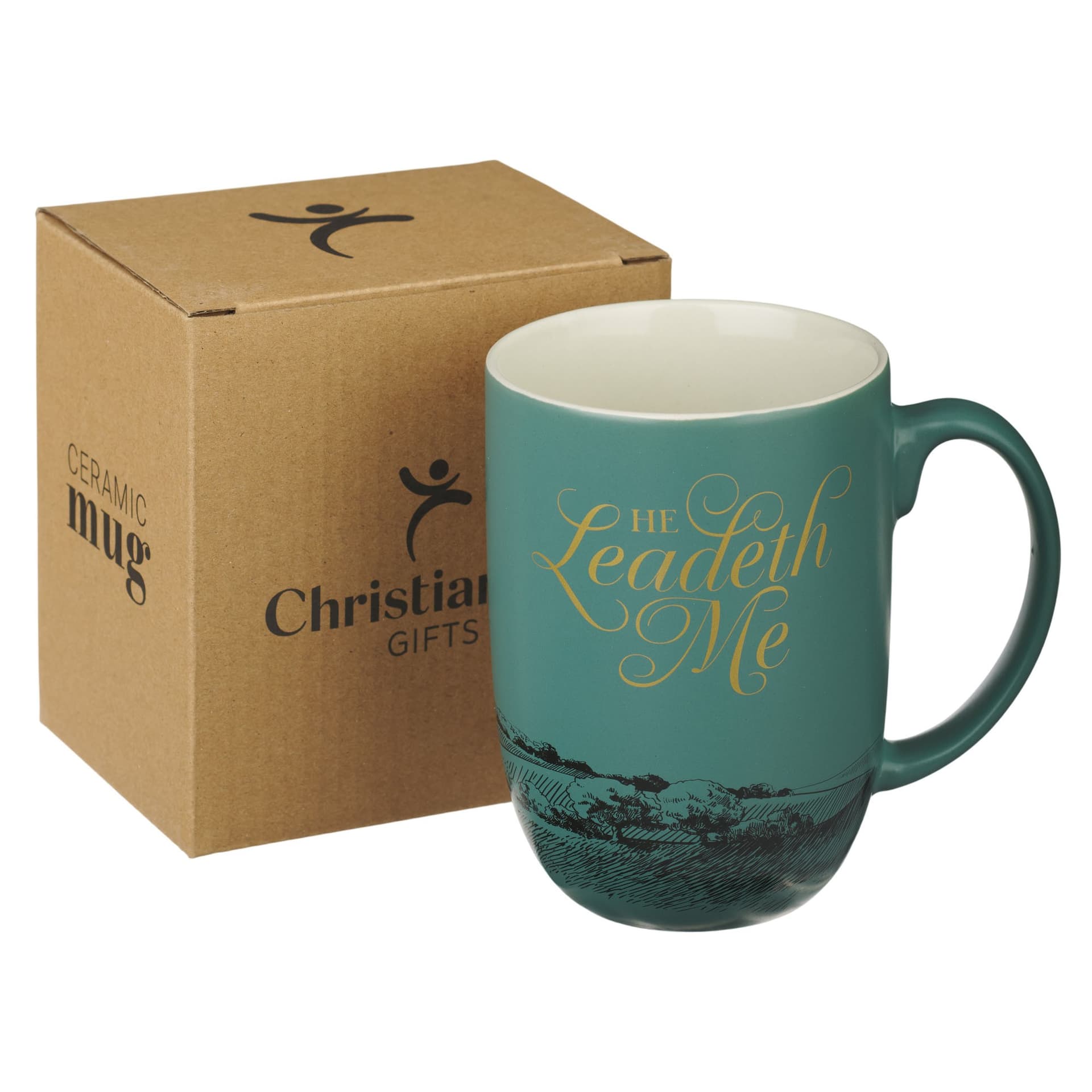 MUG GREEN HE LEADETH ME PS 23 - 3