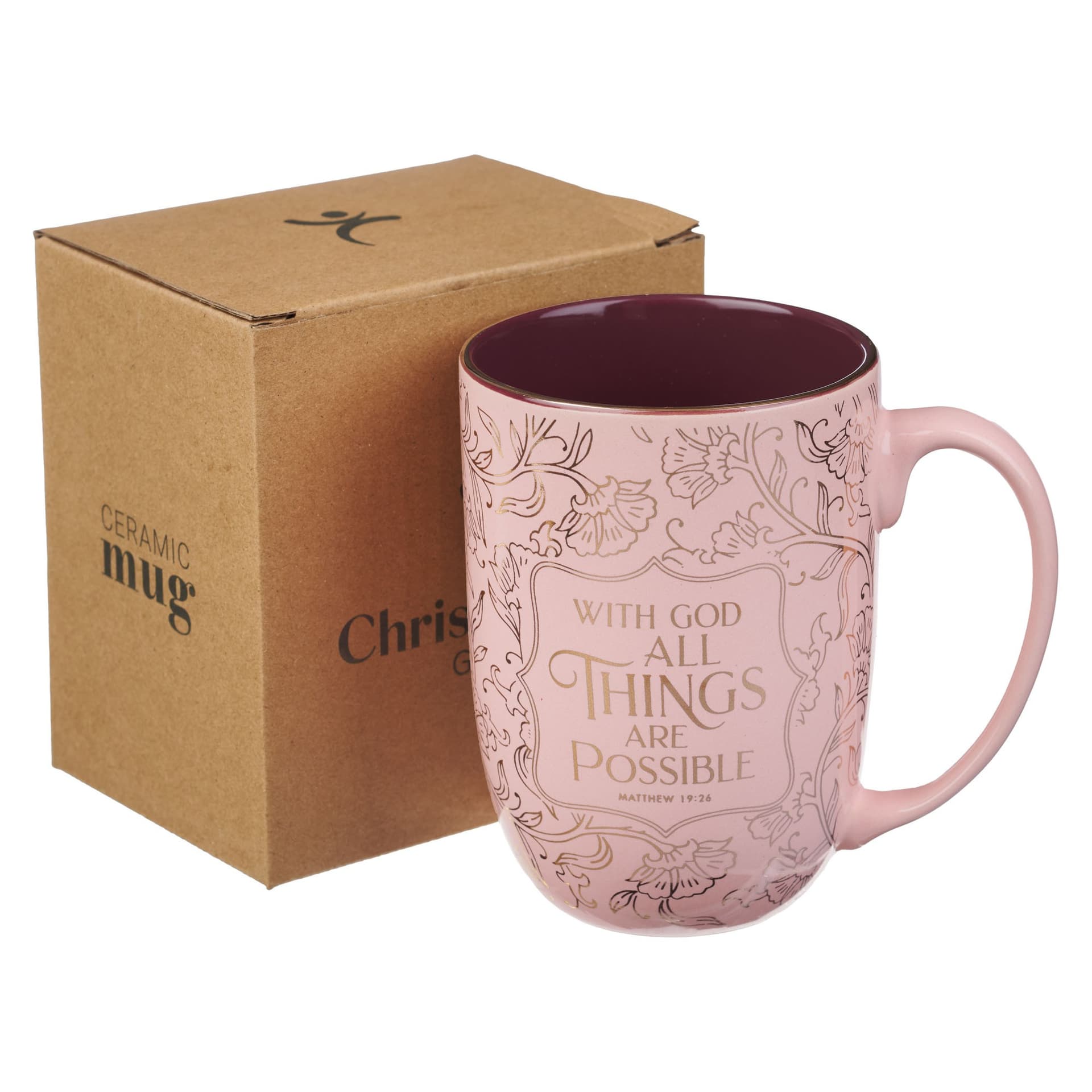 MUG PINK WITH GOD MATT 19:26 - 3