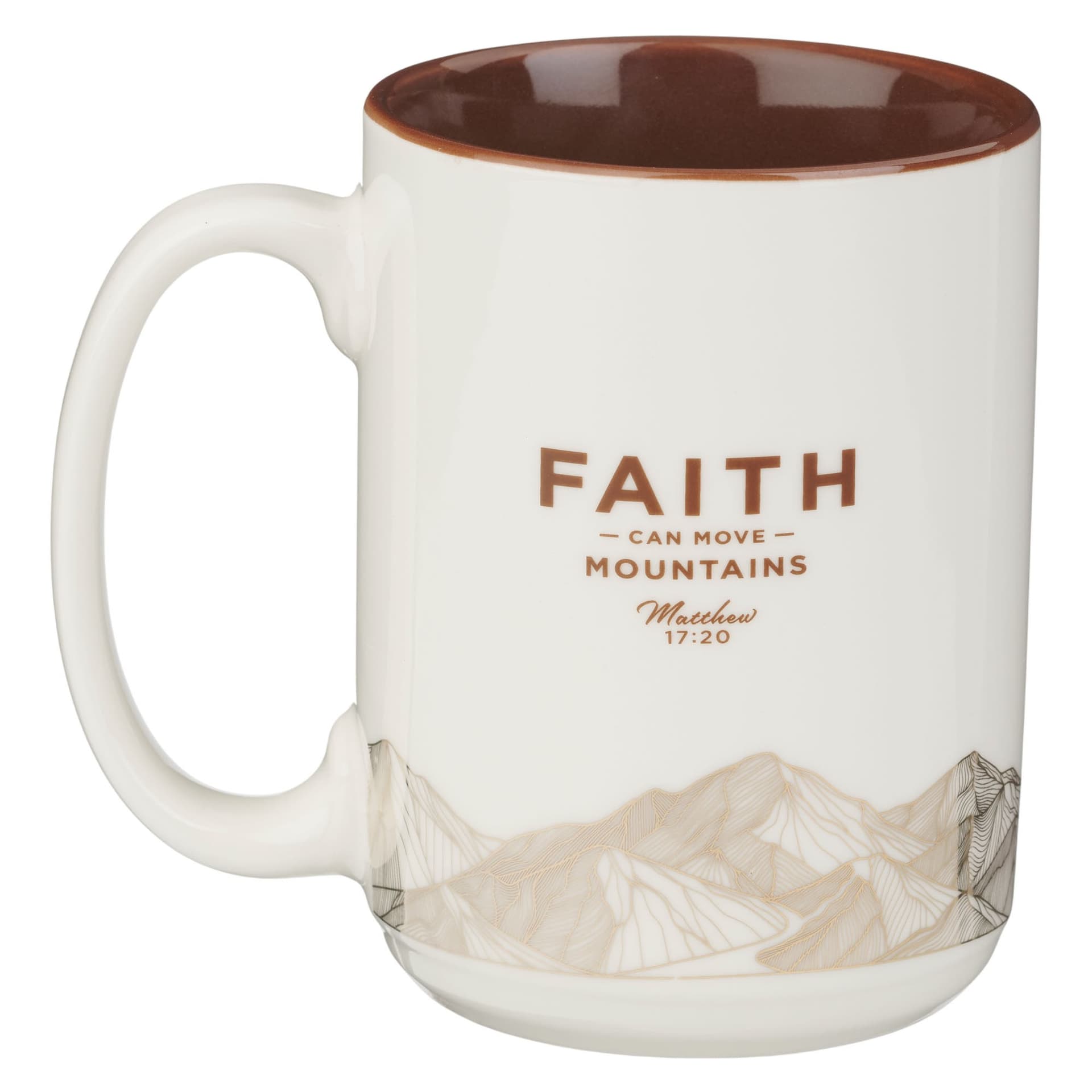 MUG WHITE FAITH MOUNTAINS MATT 17:20 - 2
