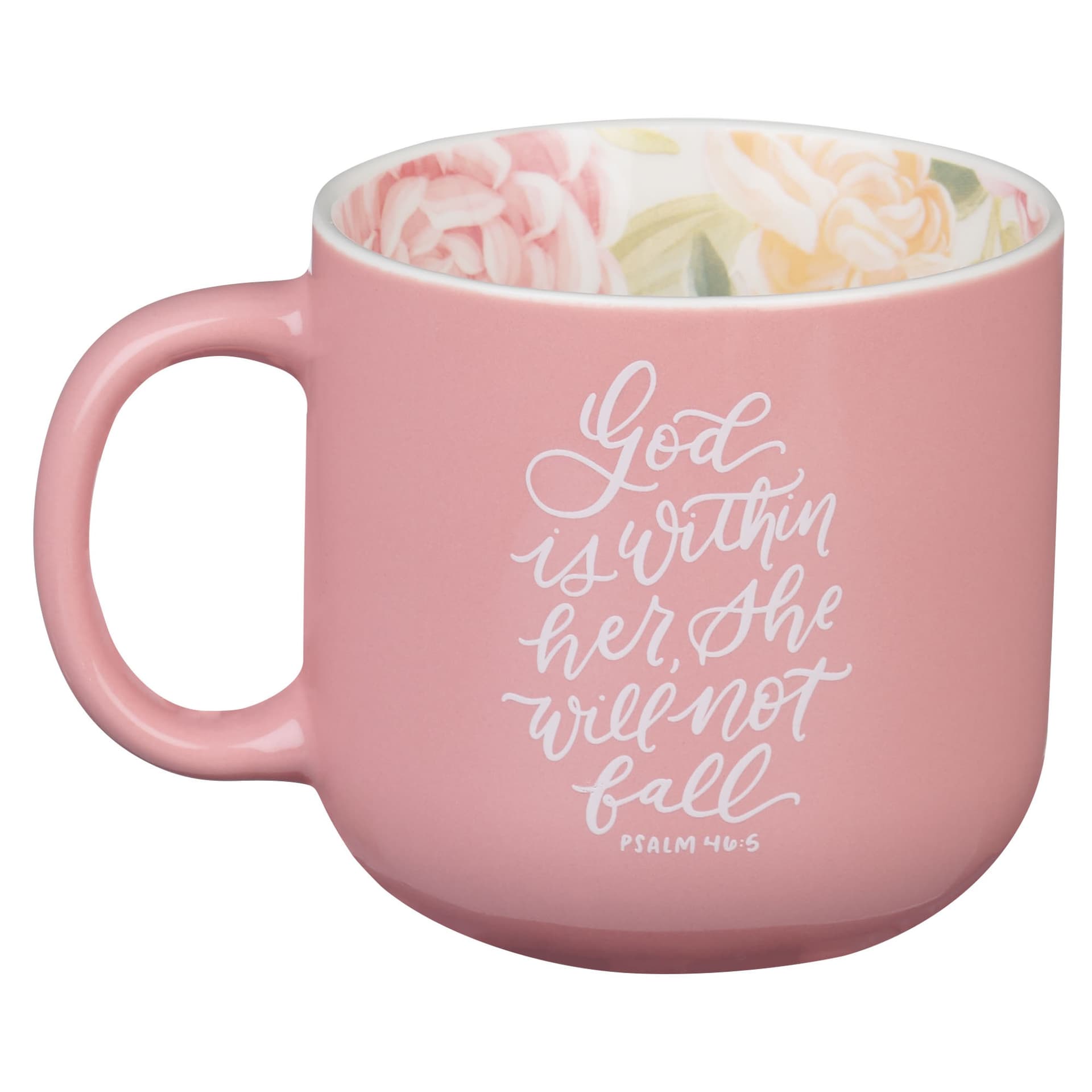 MUG PINK GOD IS WITHIN HER PS 46:5 - 2