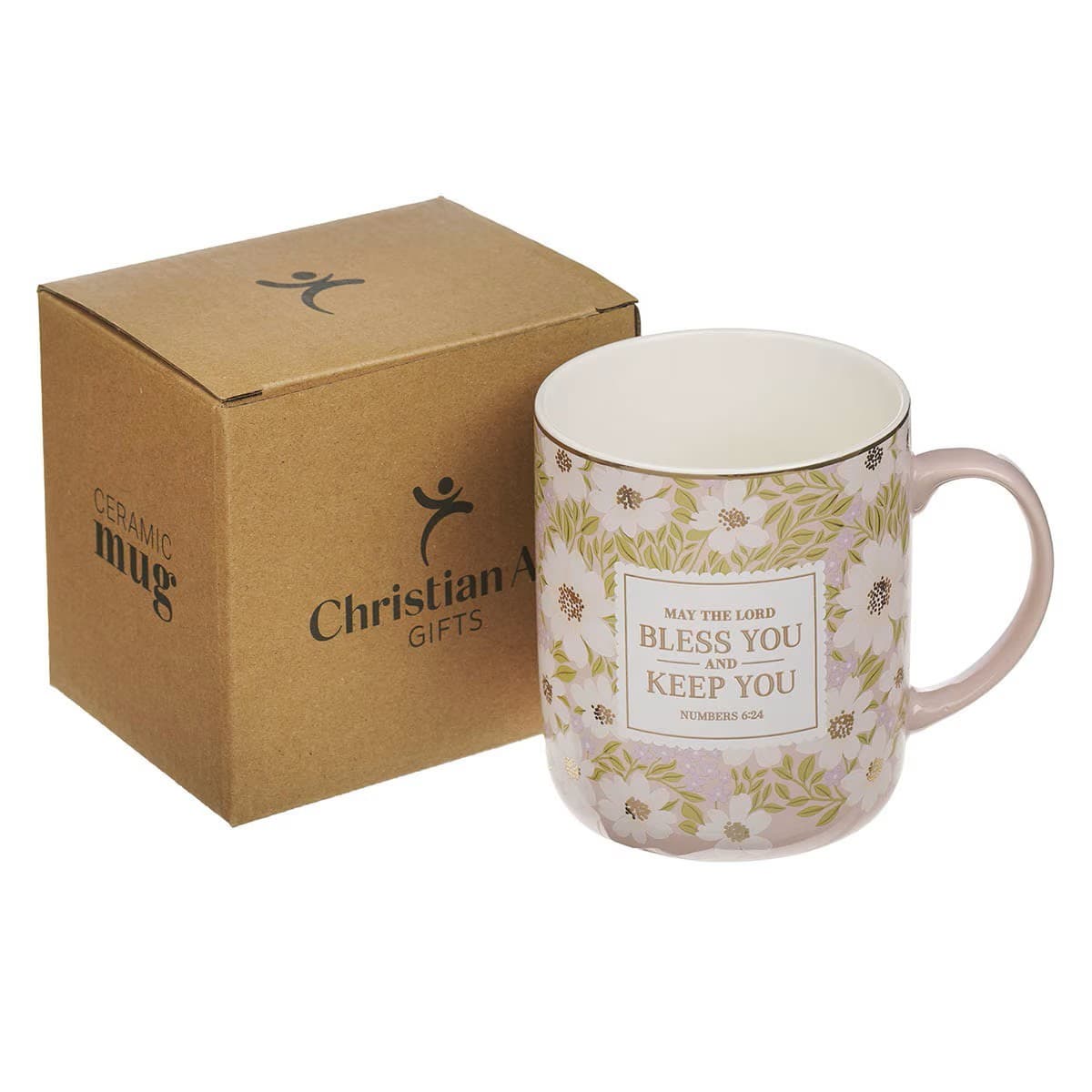 MUG PINK FLORAL THE LORD BLESS YOU AND KEEP YOU NUM 6:24 - 3