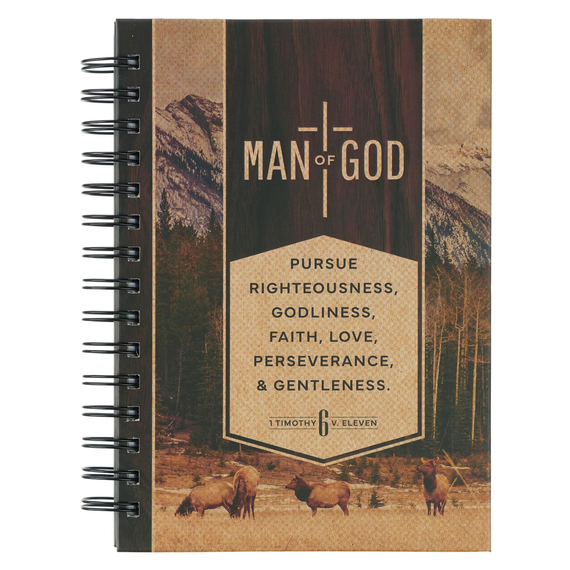JOURNAL SPIRAL BROWN MAN OF GOD 1 TIM 6:11 - 1