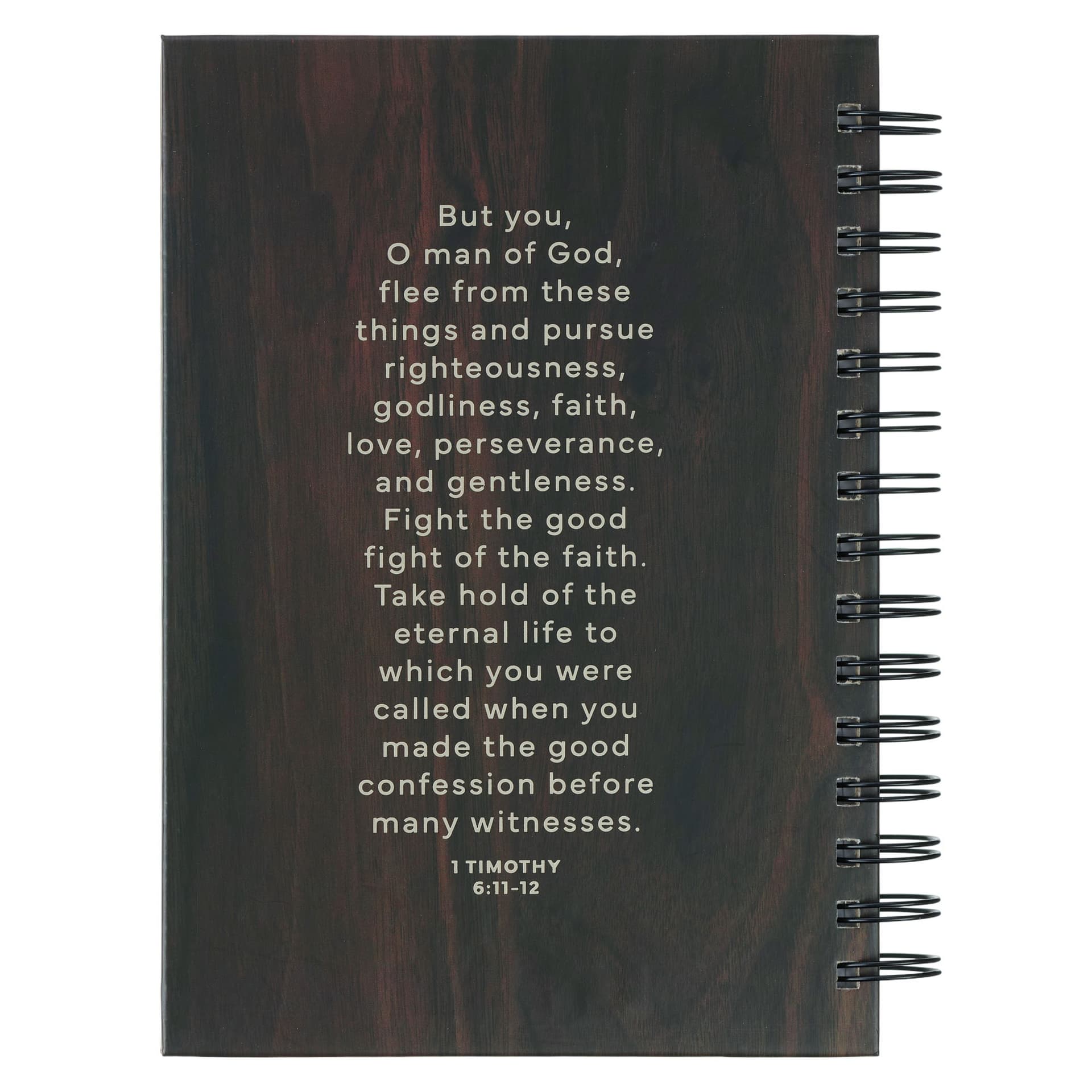 JOURNAL SPIRAL BROWN MAN OF GOD 1 TIM 6:11 - 2