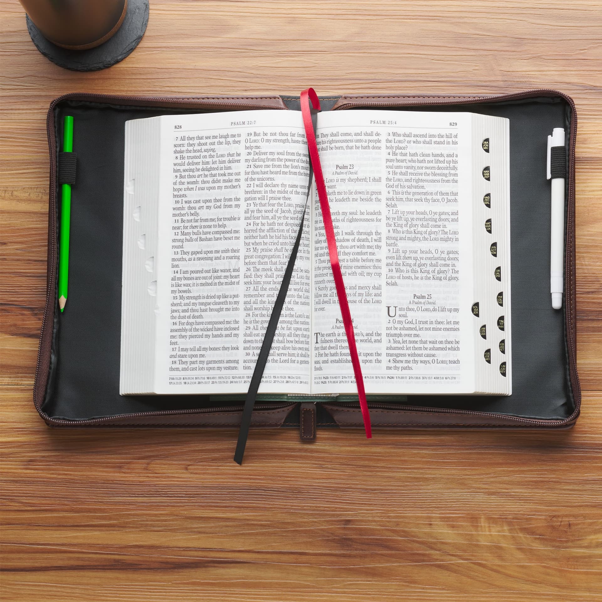 BIBLE COVER CLASSIC BROWN TWO-TONE FAITH MOUNTAINS MATT 17:20 - 5