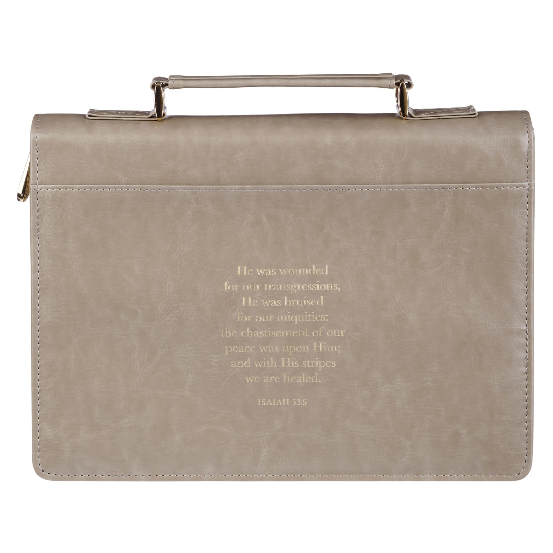 BIBLE COVER FASHION TAUPE AMAZING GRACE ISA 53:5 - 2