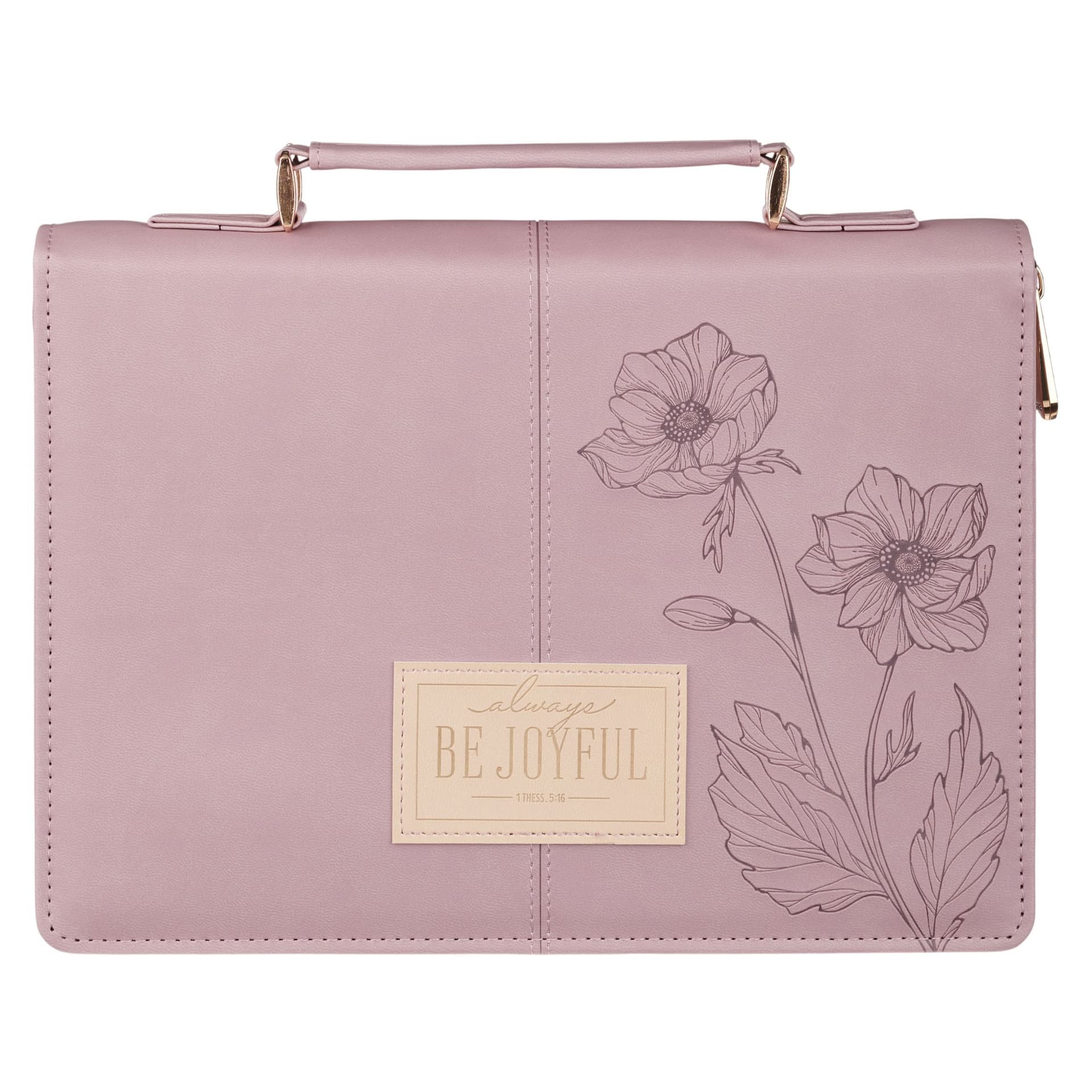 BIBLE COVER FASHION DUSTY MAUVE BE JOYFUL 1 THESS 5:16-18 - 1