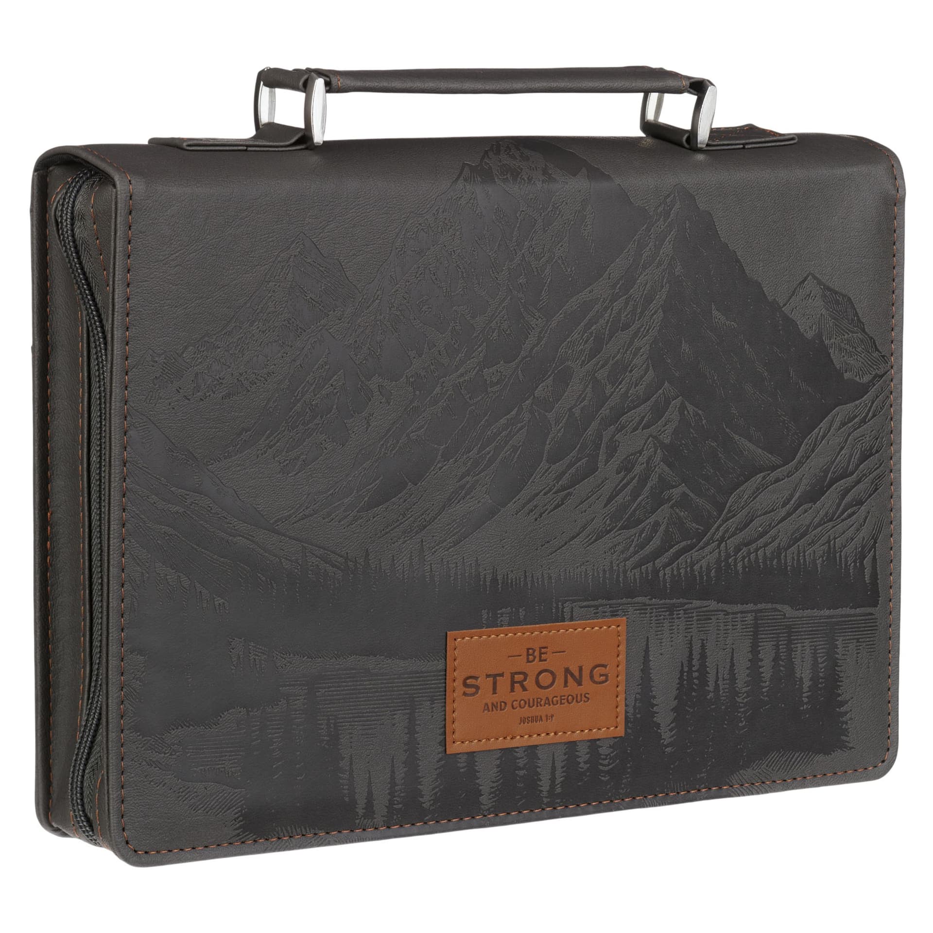 BIBLE COVER CLASSIC GRAY BE STRONG AND COURAGEOUS JOSH 1:9 - 3