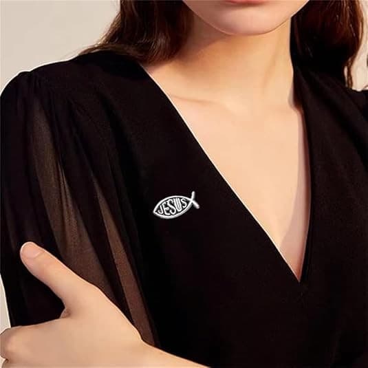 JESUS FISH METAL PIN - 3