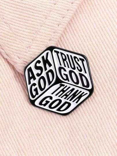 ASK GOD WHITE METAL PIN - 2
