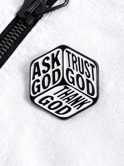 ASK GOD WHITE METAL PIN - 3