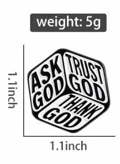 ASK GOD WHITE METAL PIN - 4