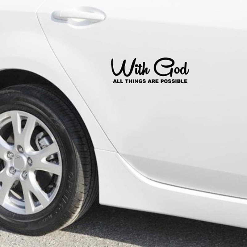 WITH GOD LARGE STICKER - 1