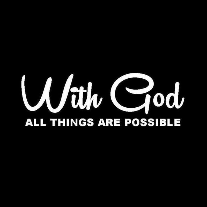 WITH GOD LARGE STICKER - 4