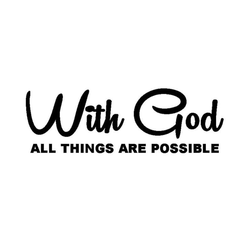 WITH GOD LARGE STICKER - 5