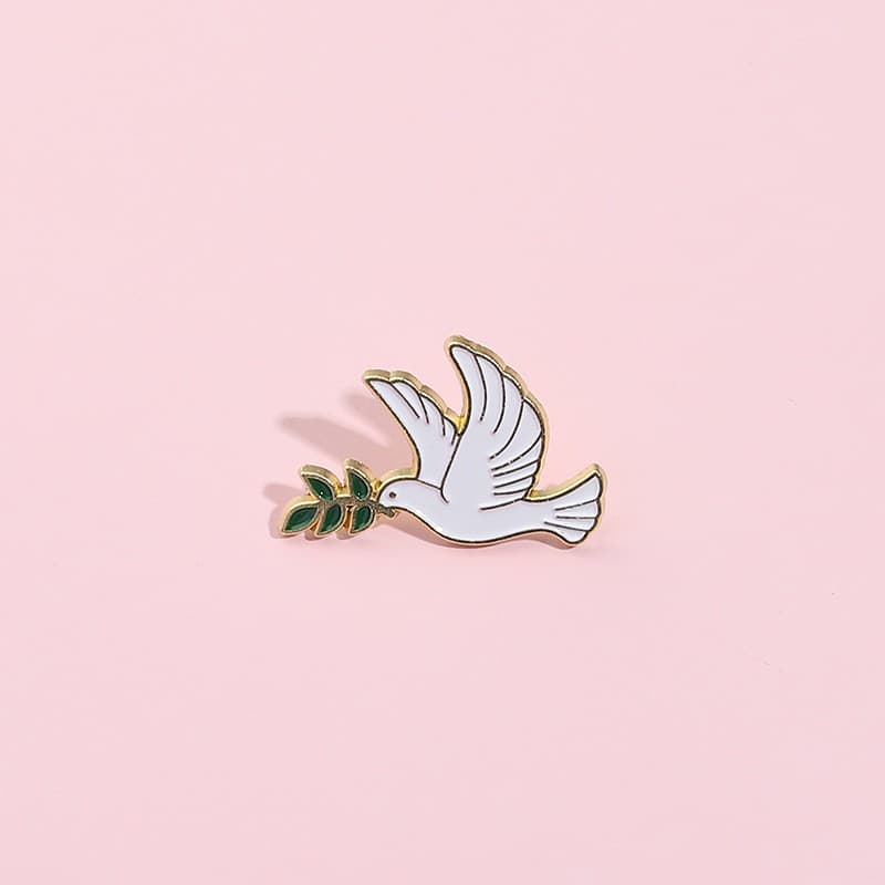 WHITE DOVE PEACE METAL PIN - 3